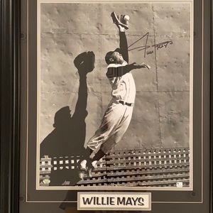 Willie Mays autographed framed photo